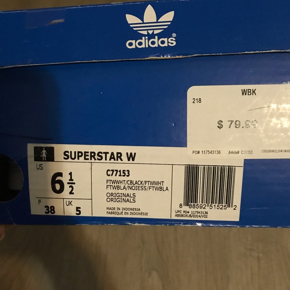 NWT. Adidias Superstar Women’s 6.5 - Picture 5 of 5
